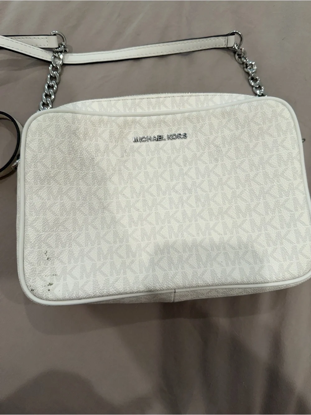 Michael Kors White Signature Crossbody Bag